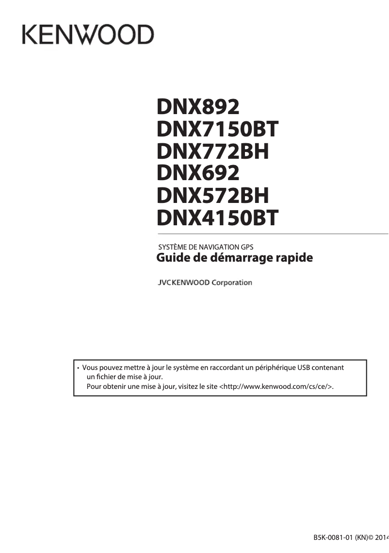 Página nº 1 - Guía de inicio rápido Kenwood DNX892