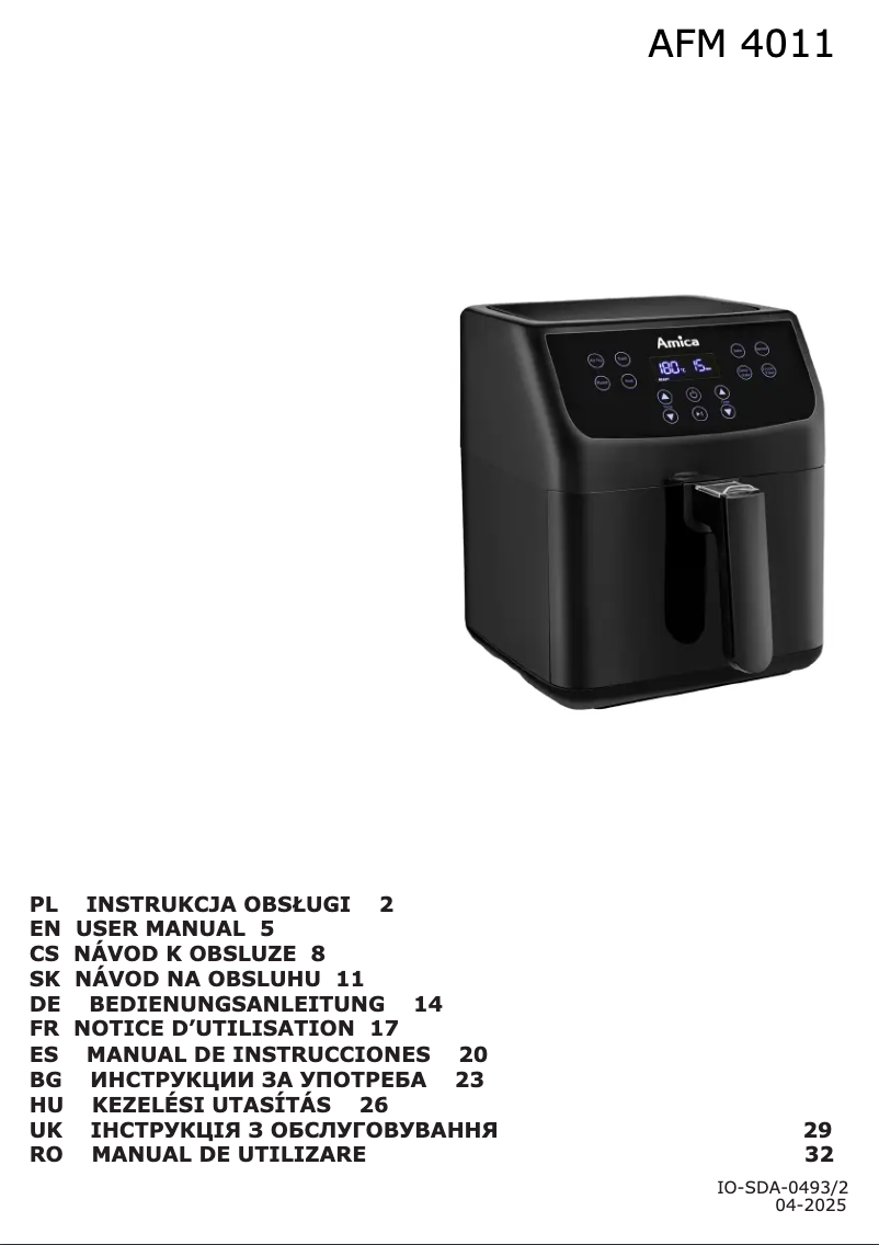 Imagen de la primera página del manual del dispositivo AFM 4011