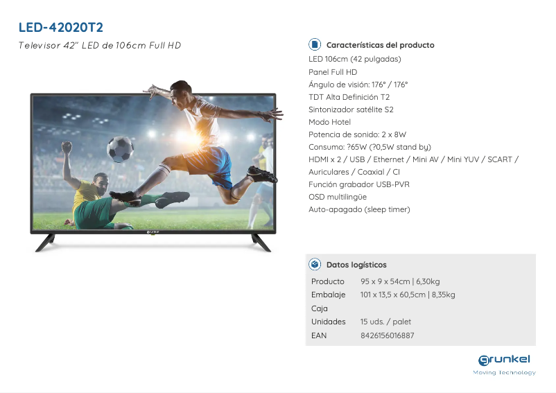 Imagen de la primera página del manual del dispositivo LED-42020T2