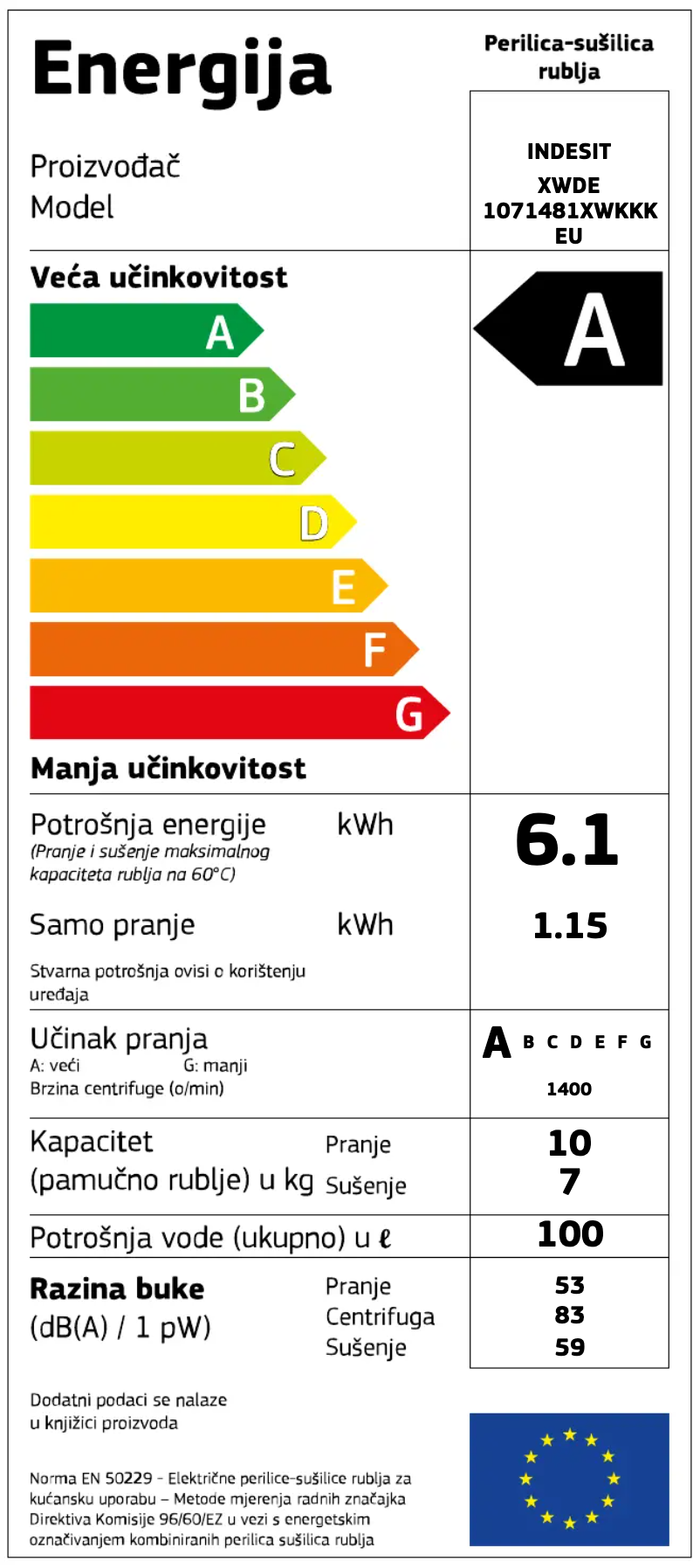 Imagen de la primera página del manual del dispositivo XWDE 1071481XWKKK EU