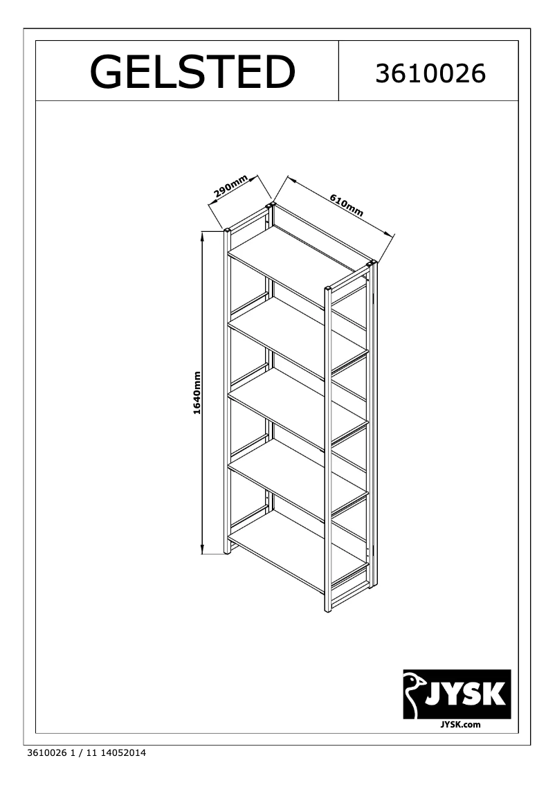 Página nº 1 - Manual de usuario JYSK Gelsted (61x164x29)