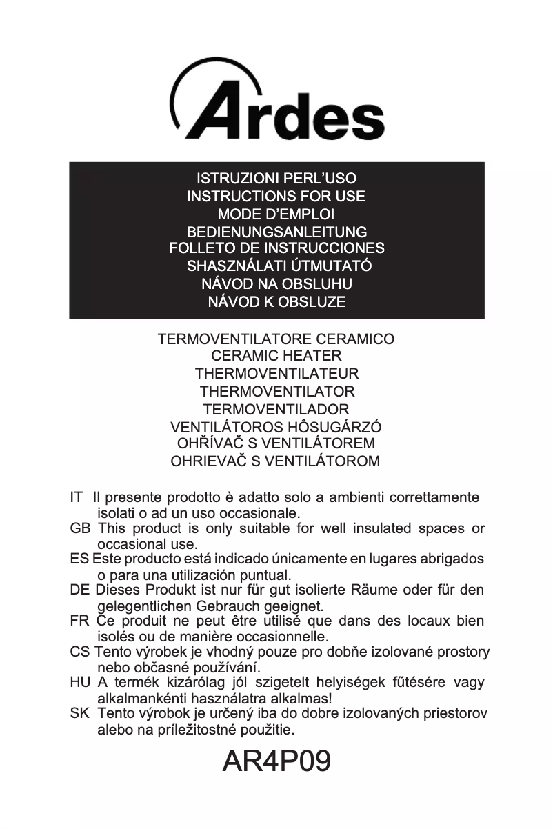 Página 1 del manual Instrucciones / montaje Ardes AR4P09