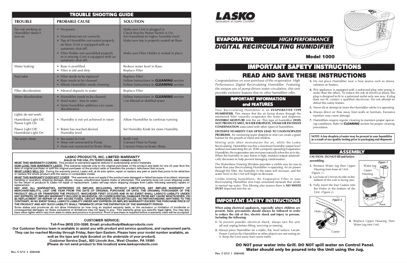 Imagen de la primera página del manual del dispositivo 1000