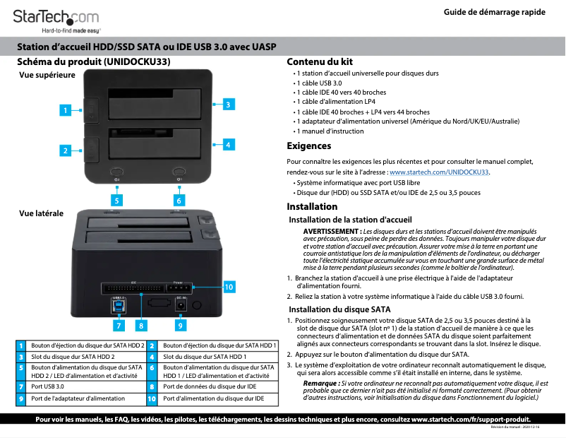 Página 1 del manual Manual de usuario StarTech.com UNIDOCKU33