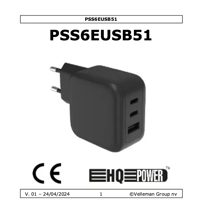 Imagen de la primera página del manual del dispositivo PSS6EUSB51