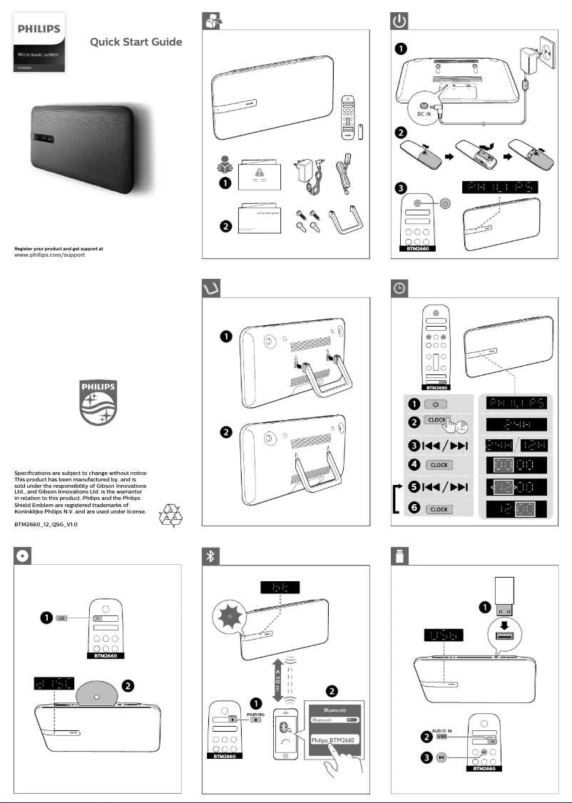 Página 1 del manual Guía de inicio rápido Philips BTM2660