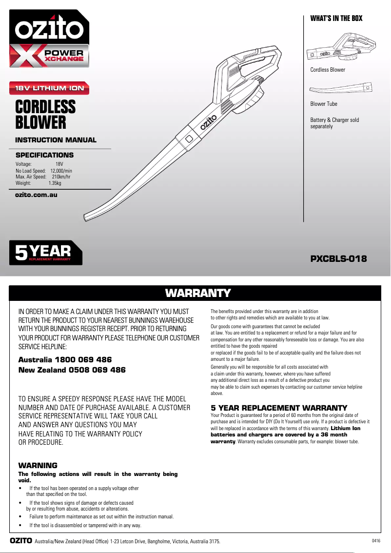 Imagen de la primera página del manual del dispositivo PXCBLS-018