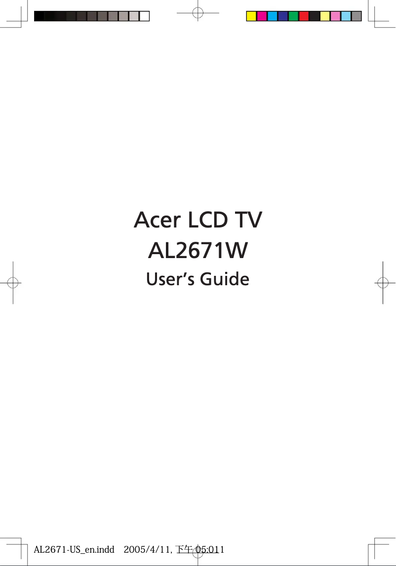 Página 1 del manual Manual de usuario Acer AL2671W