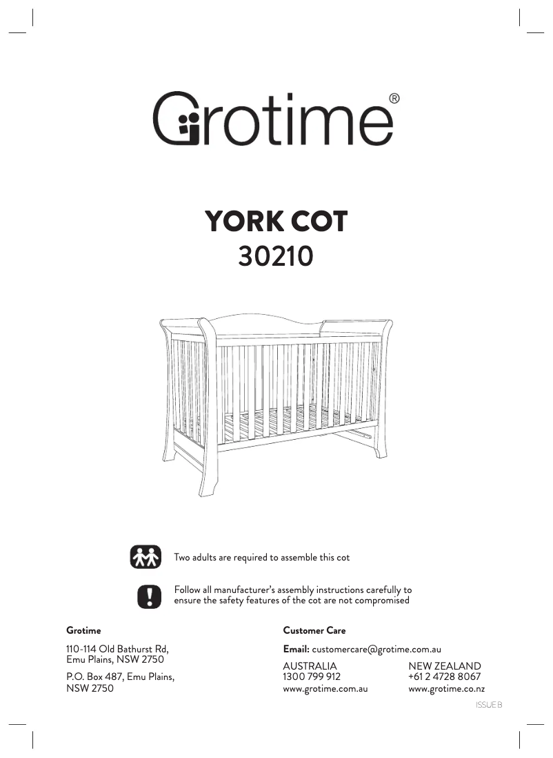 Página nº 1 - Manual de usuario Grotime York Cot