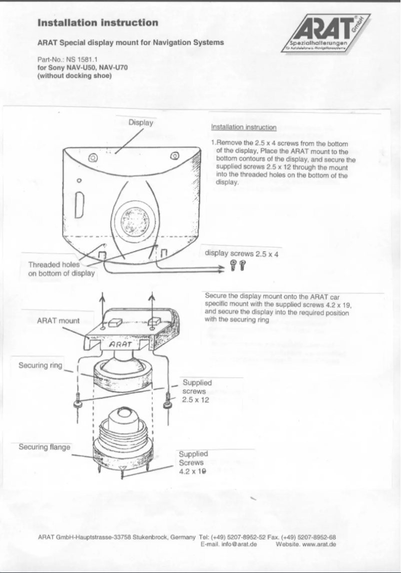 Página 1 del manual Manual de usuario Arat NS1581.1