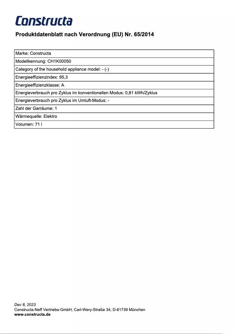 Imagen de la primera página del manual del dispositivo CH1K00050