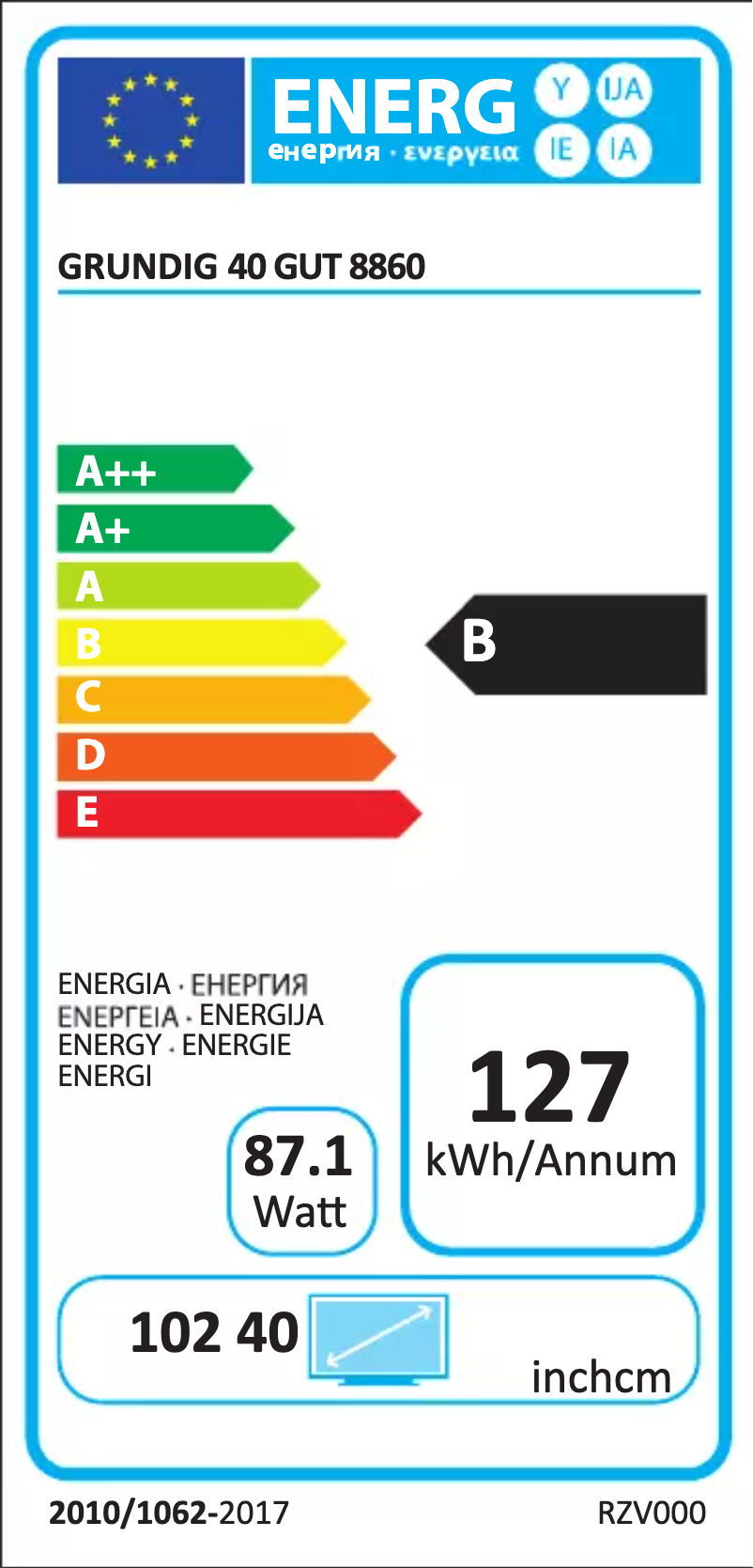 Imagen de la primera página del manual del dispositivo 40 GUT 8860