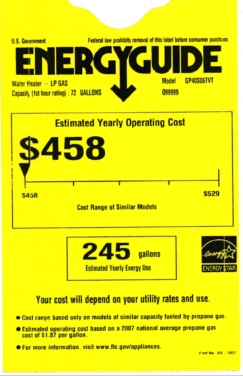 Página nº 1 - Etiqueta energética GE GP40S06TVT