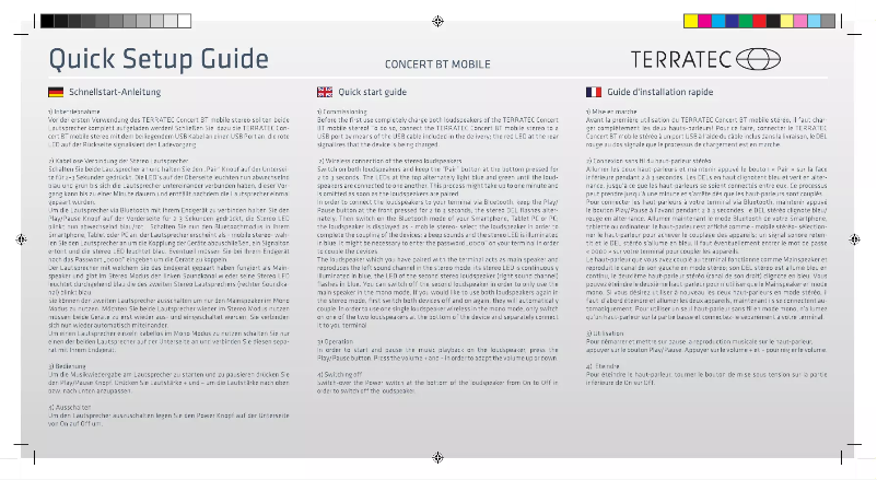 Imagen de la primera página del manual del dispositivo Concert BT mobile