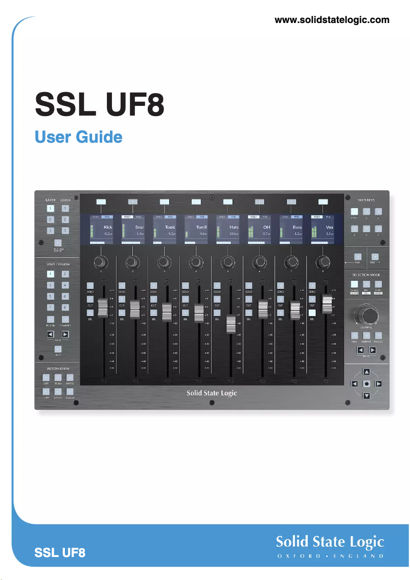 Página 1 del manual Manual de usuario Solid State Logic UF8