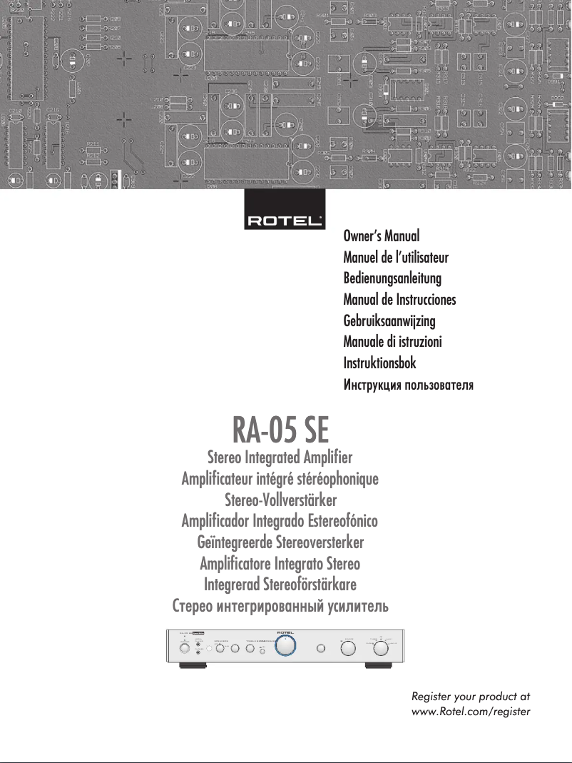 Página 1 del manual Manual de usuario Rotel RA-05SE