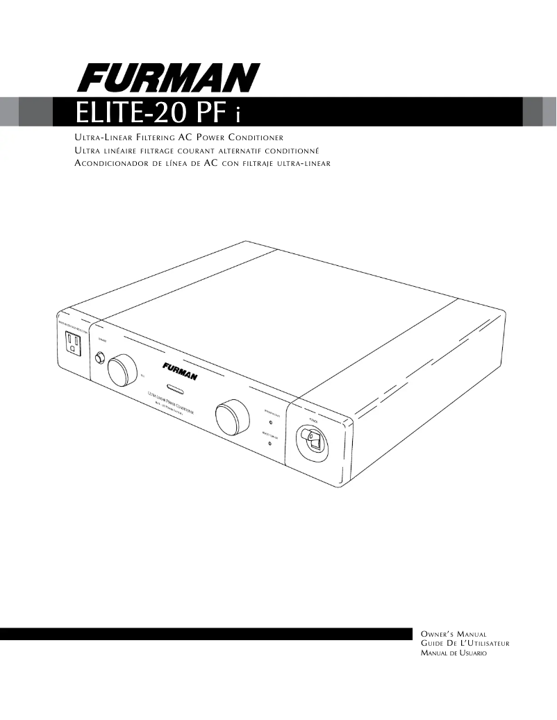 Página 1 del manual Manual de instrucciones Furman Elite-20 PFi