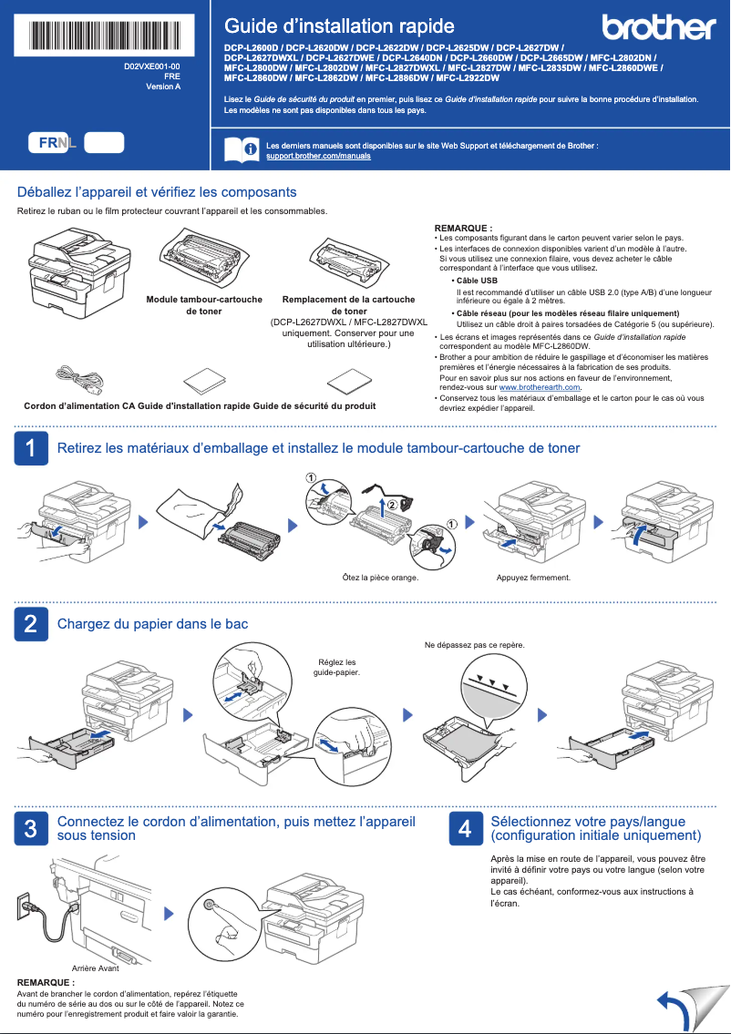 Imagen de la primera página del manual del dispositivo DCP-L2627DWE