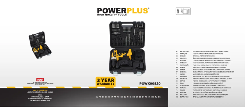 Imagen de la primera página del manual del dispositivo POWX00820