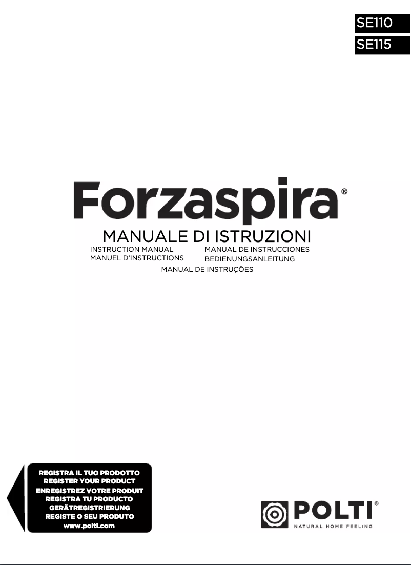 Imagen de la primera página del manual del dispositivo Forzaspira SE 110