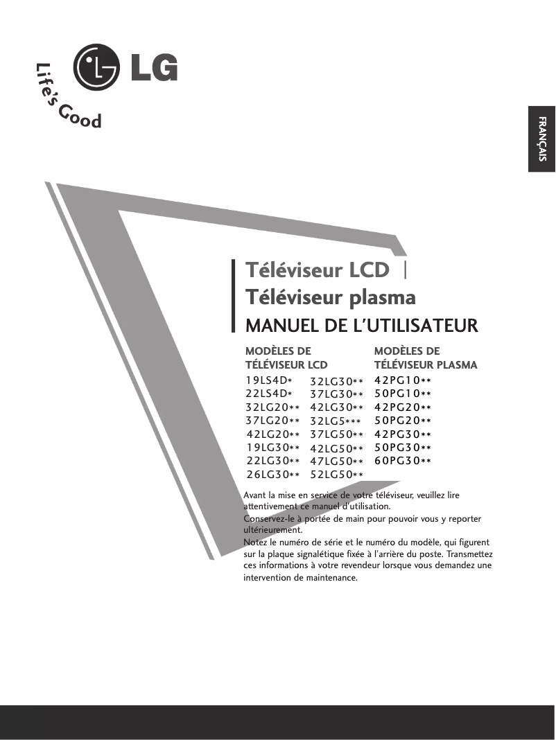 Imagen de la primera página del manual del dispositivo 60PG3000