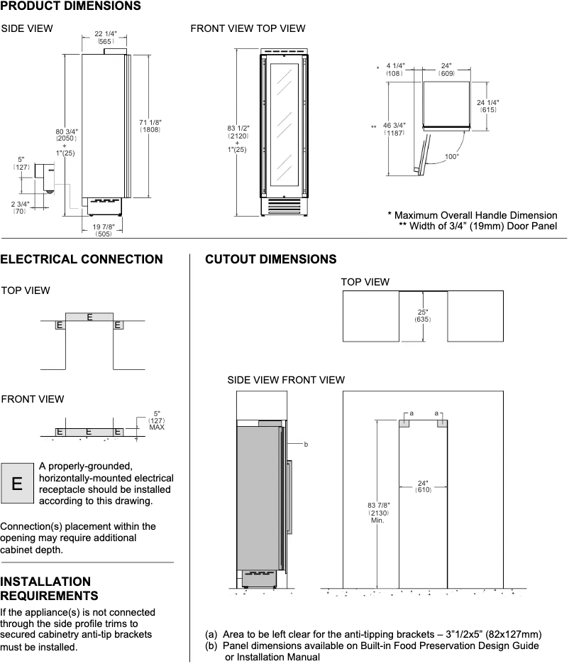 Página 1 del manual Instrucciones / montaje Bertazzoni REF24WCPRL/23