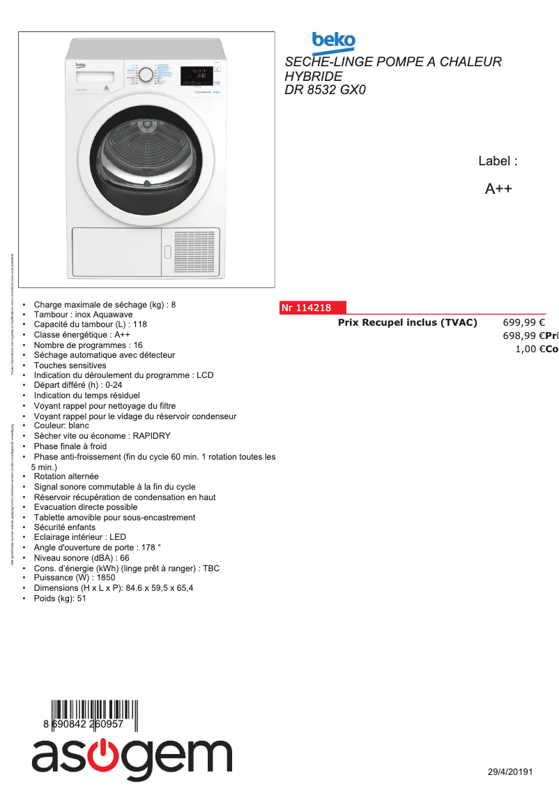 Imagen de la primera página del manual del dispositivo DR8532GX0