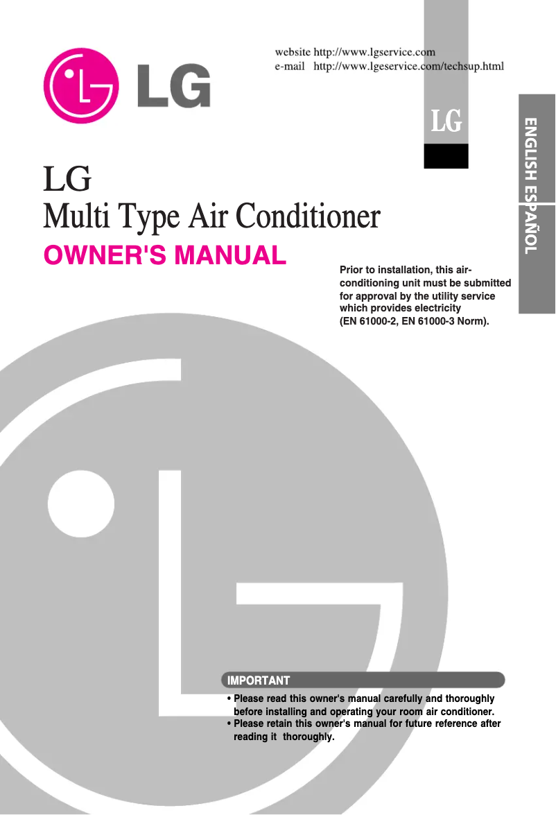 Imagen de la primera página del manual del dispositivo AMNH18GD5L0