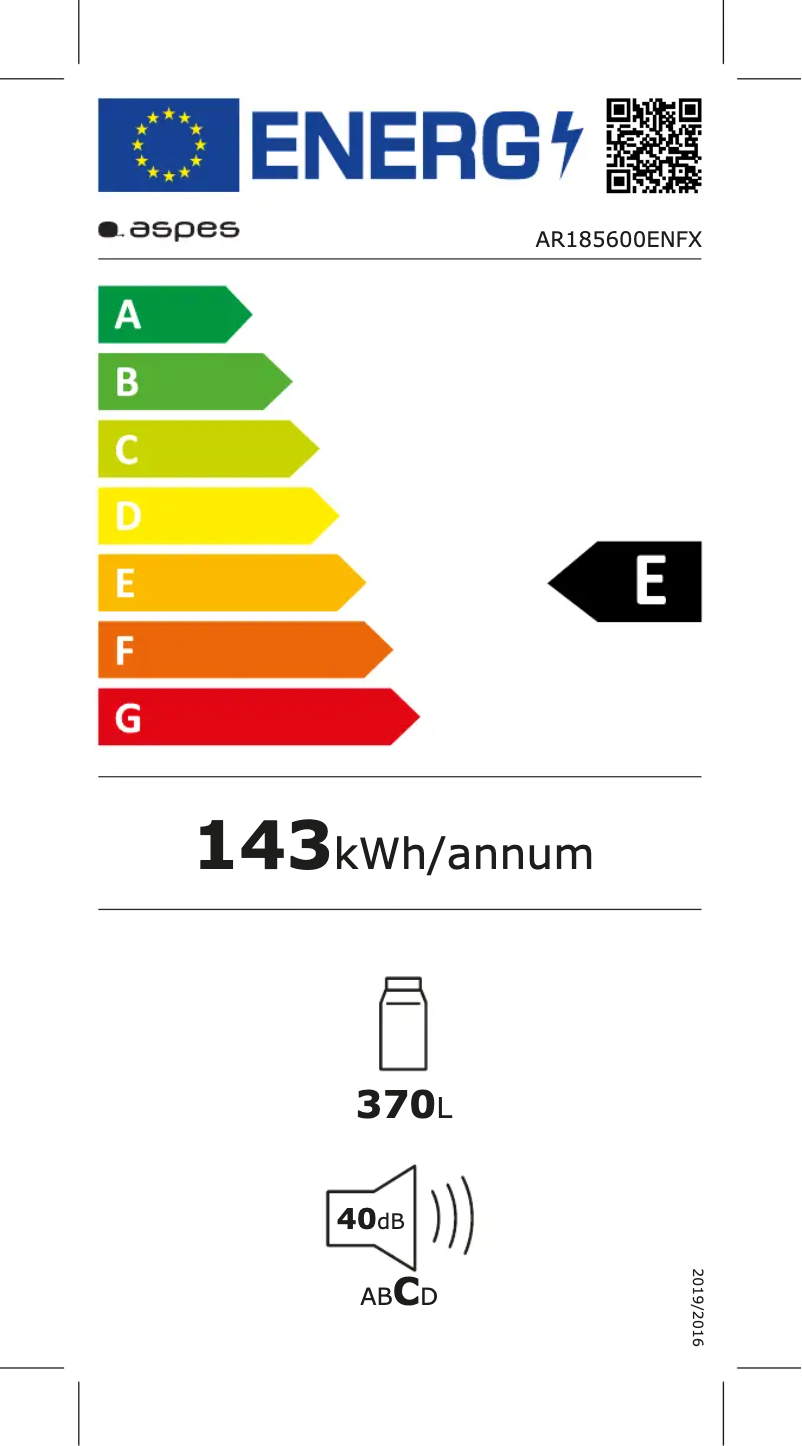 Página 1 del manual Manual de usuario Aspes AR185600ENFX