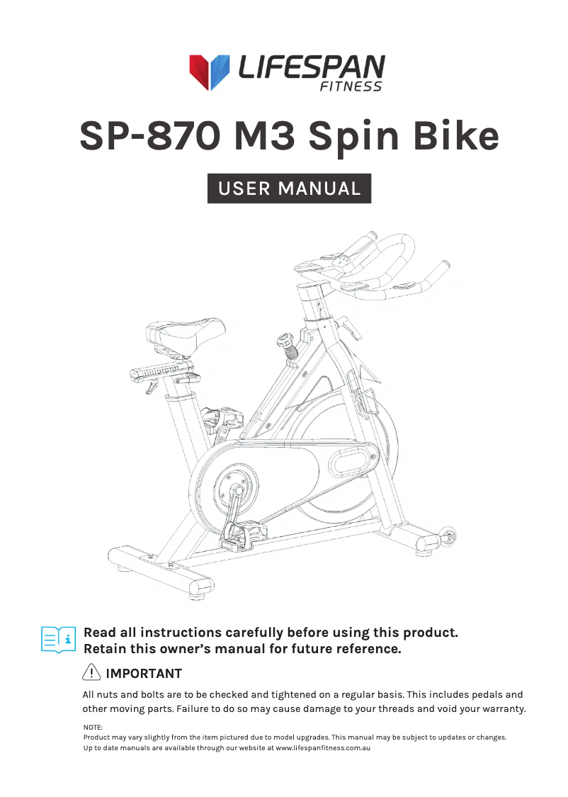 Página nº 1 - Manual de usuario LifeSpan SP-870 M3