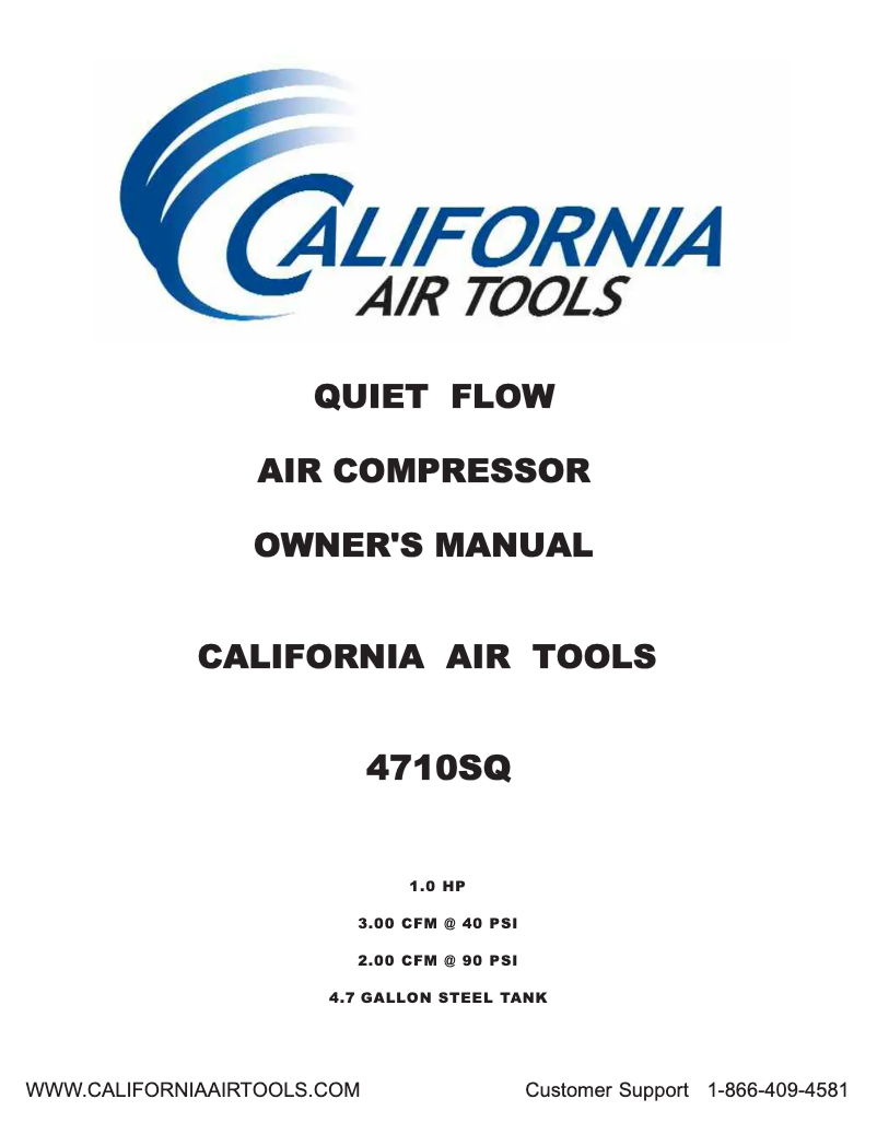 Página 1 del manual Manual de usuario California Air Tools 4710SQ