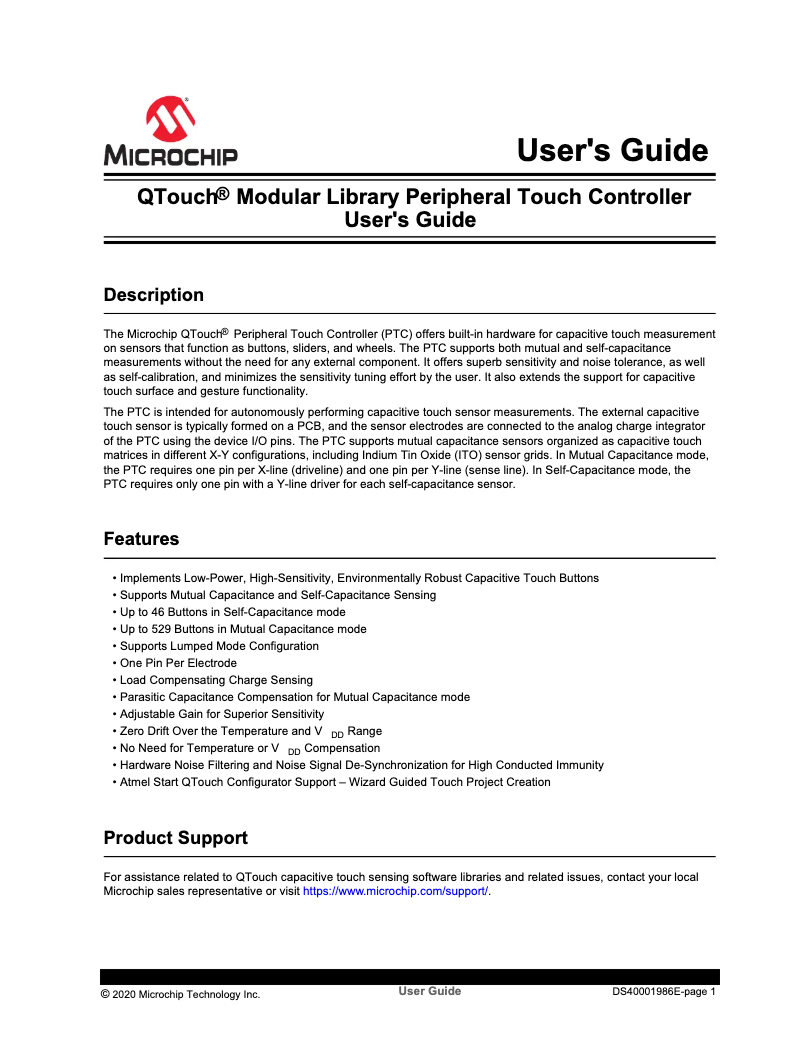 Página nº 1 - Manual de usuario Microchip ATSAMC21J16A
