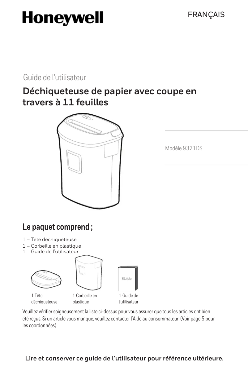 Imagen de la primera página del manual del dispositivo 9321DS