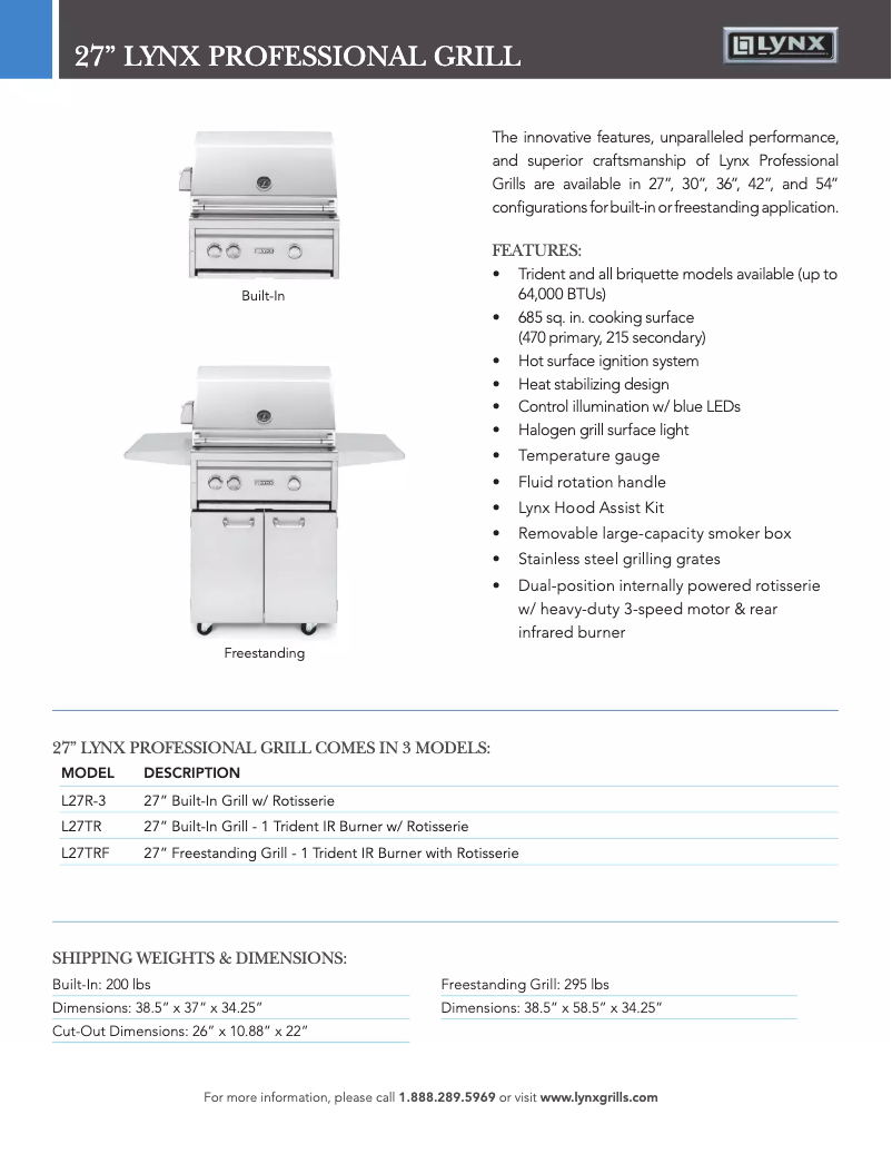 Página nº 1 - Ficha técnica Lynx Professional L27TR