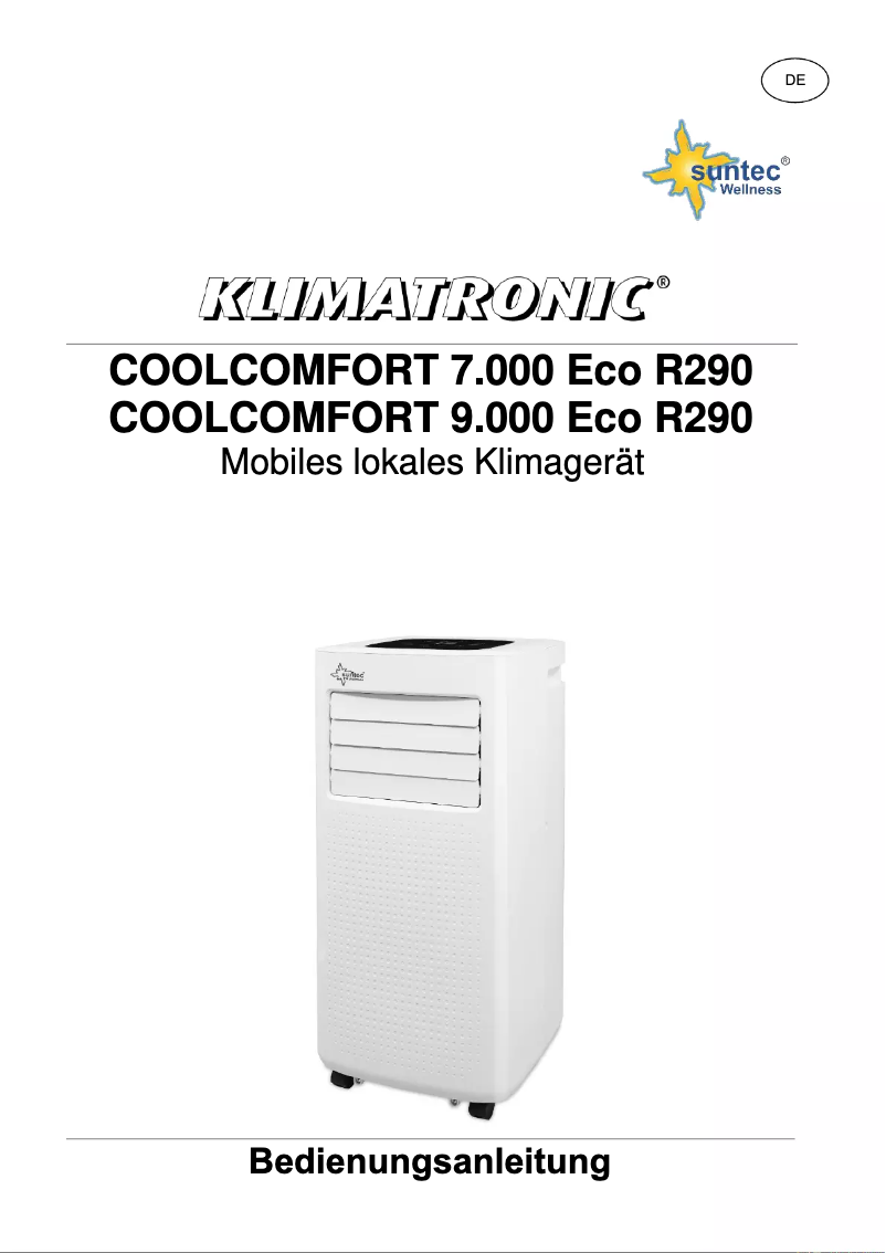 Imagen de la primera página del manual del dispositivo Klimatronic Coolcomfort 9.000 Eco R290