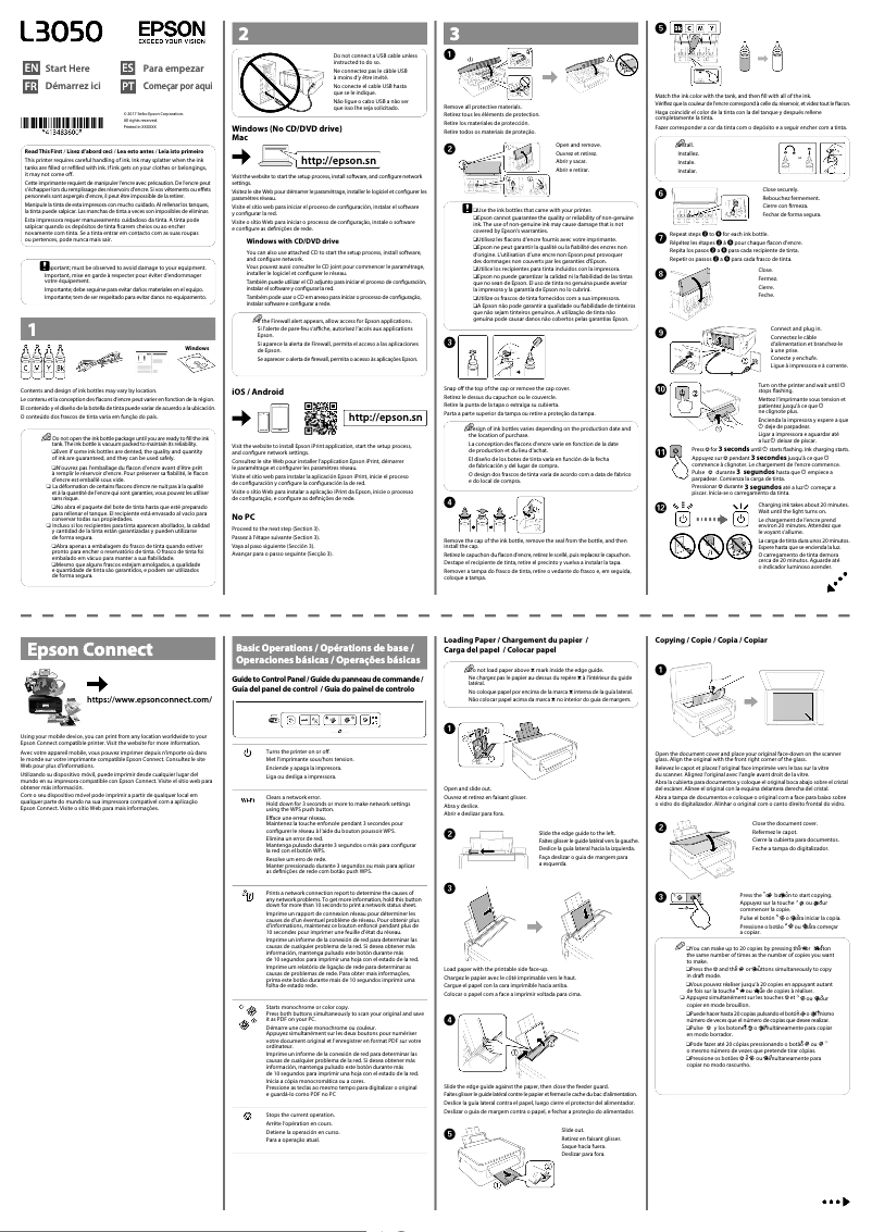 Imagen de la primera página del manual del dispositivo EcoTank L3050