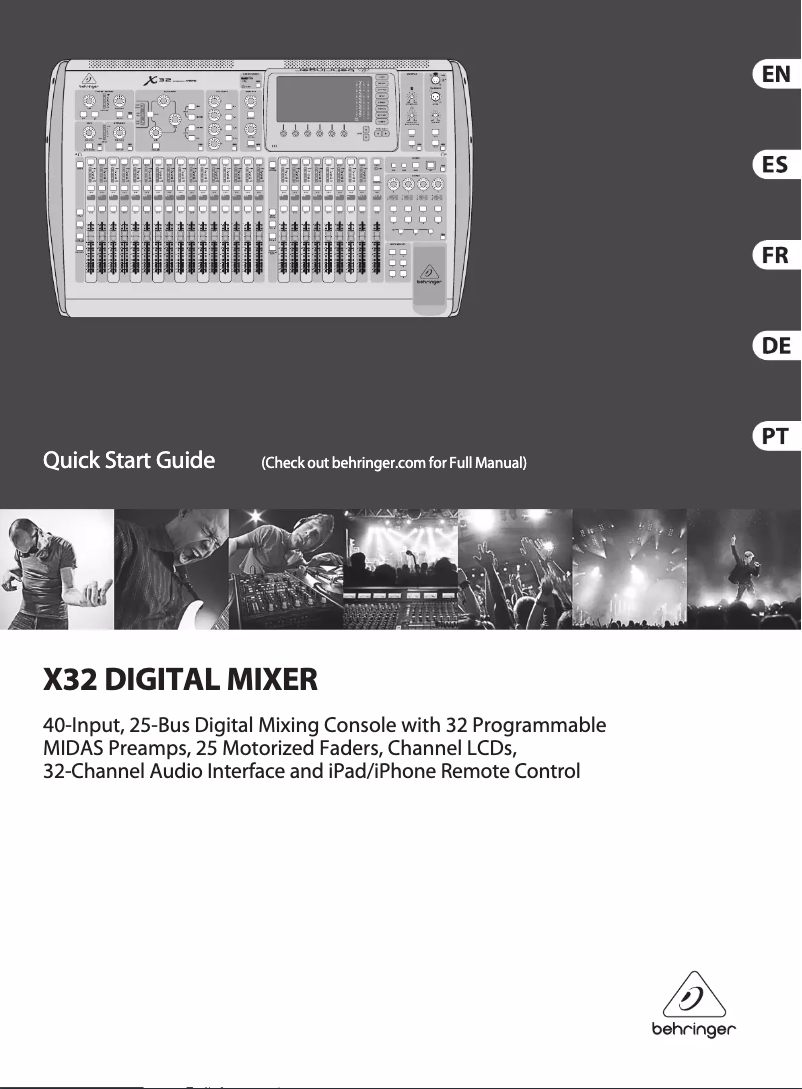 Página 1 del manual Manual de usuario Behringer X32
