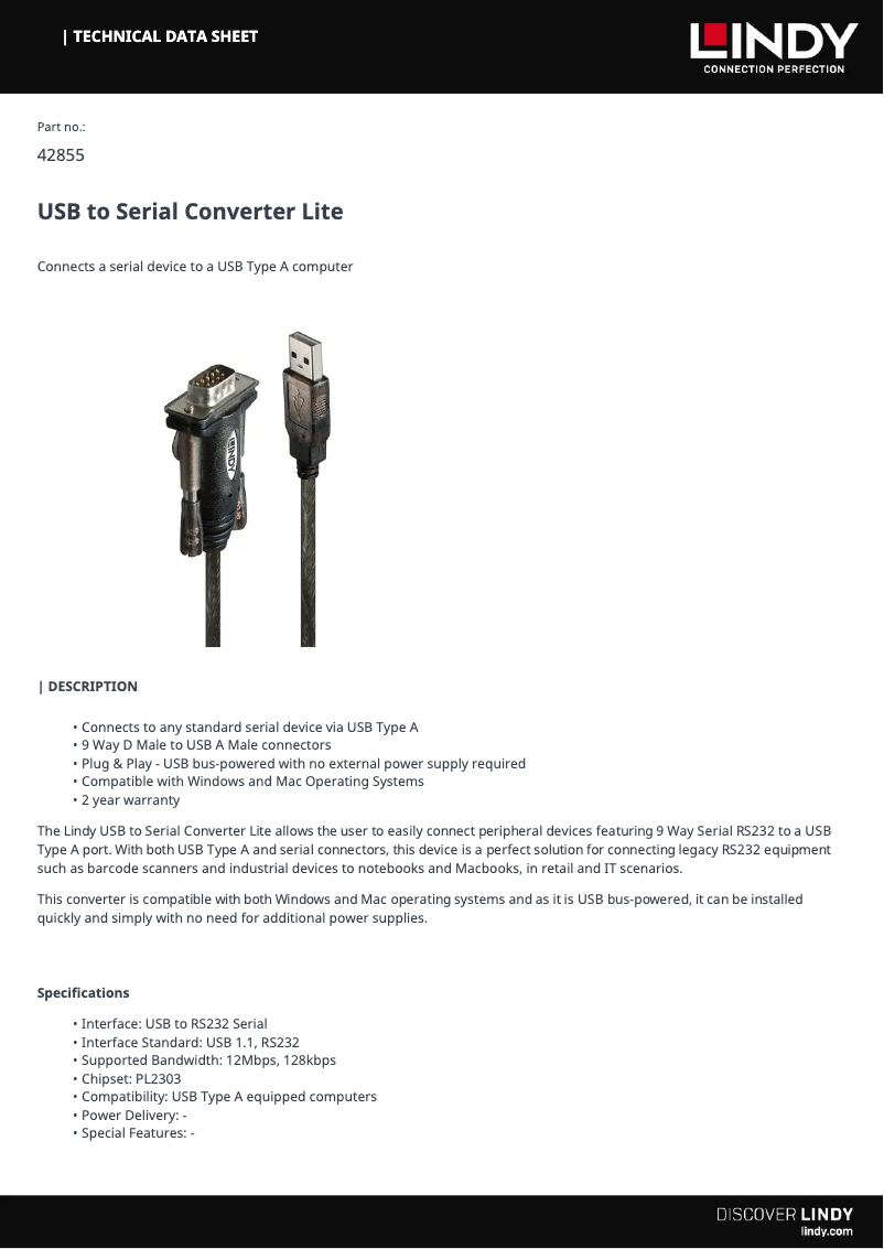 Imagen de la primera página del manual del dispositivo 42855