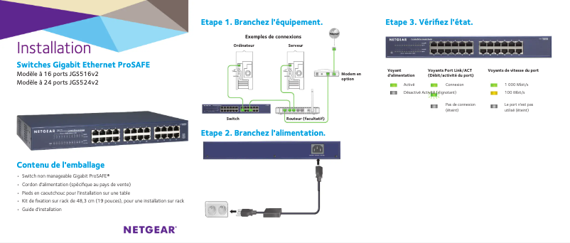 Página nº 1 - Guía de instalación Netgear ProSafe JGS524v2