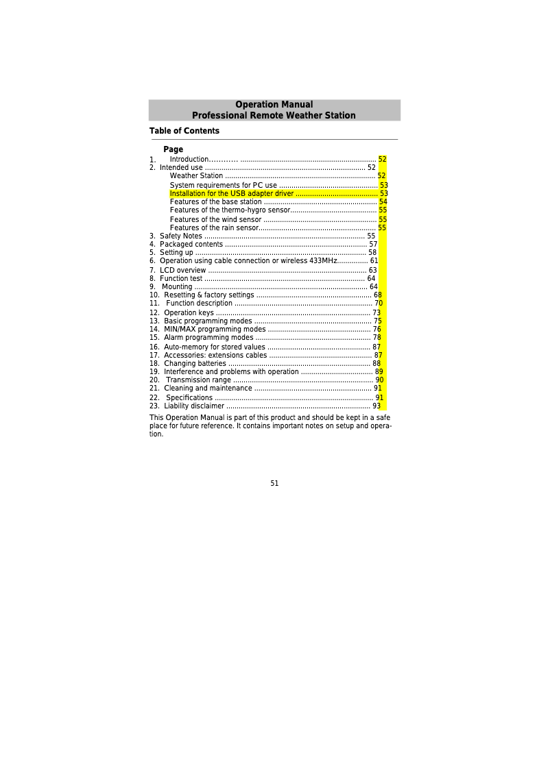 Página 1 del manual Manual de usuario Techno Line WS 2350