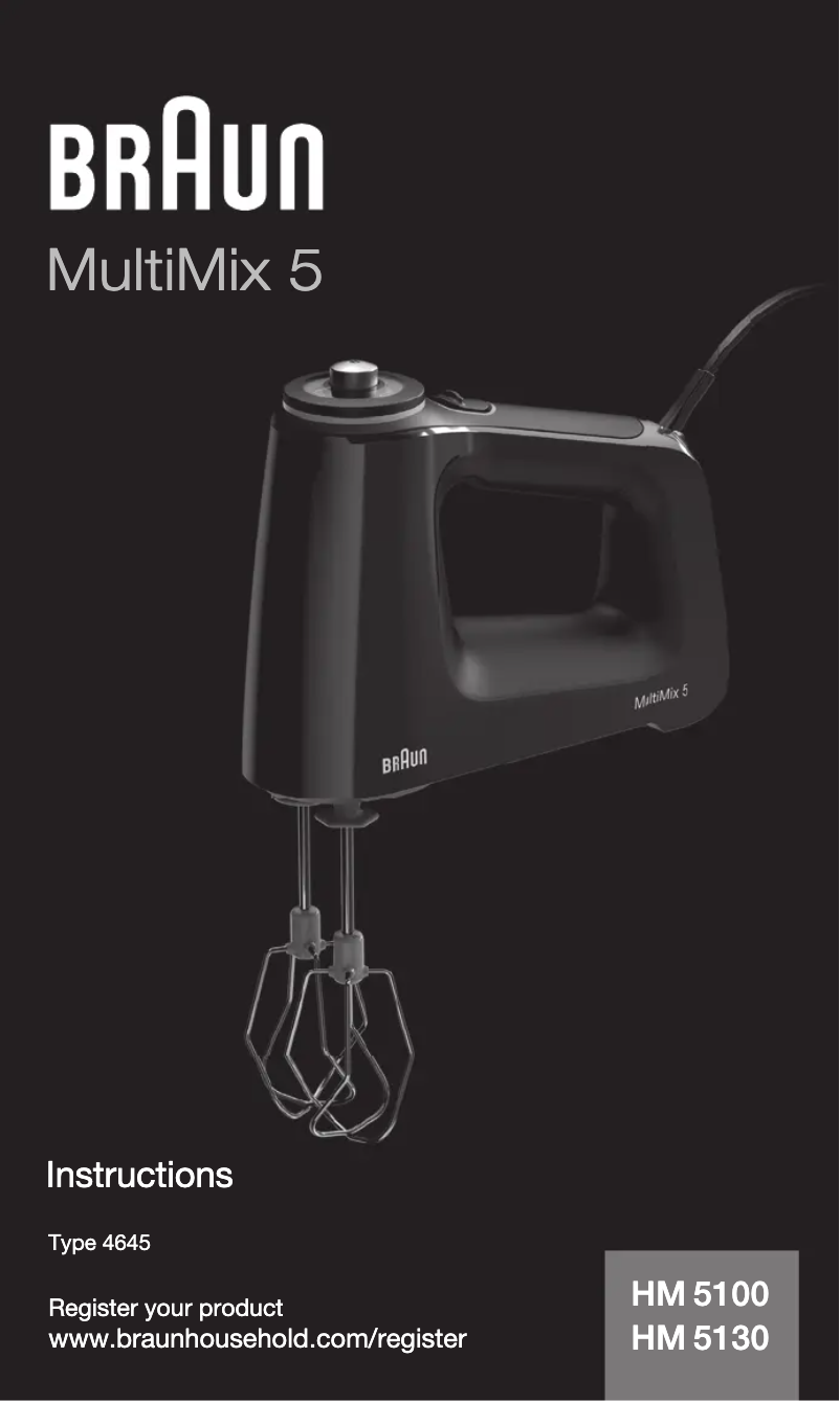 Página 1 del manual Manual de usuario Braun MultiMix 5 HM5100