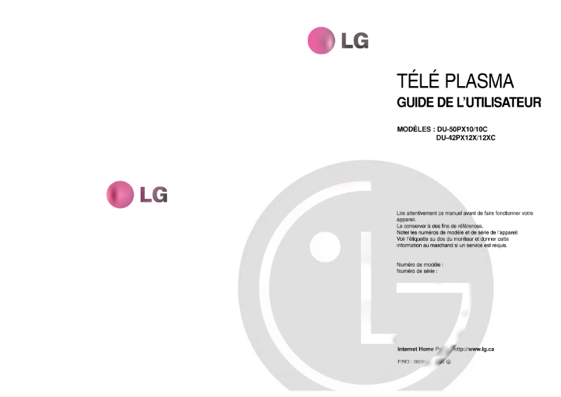 Imagen de la primera página del manual del dispositivo DU-42PX12X