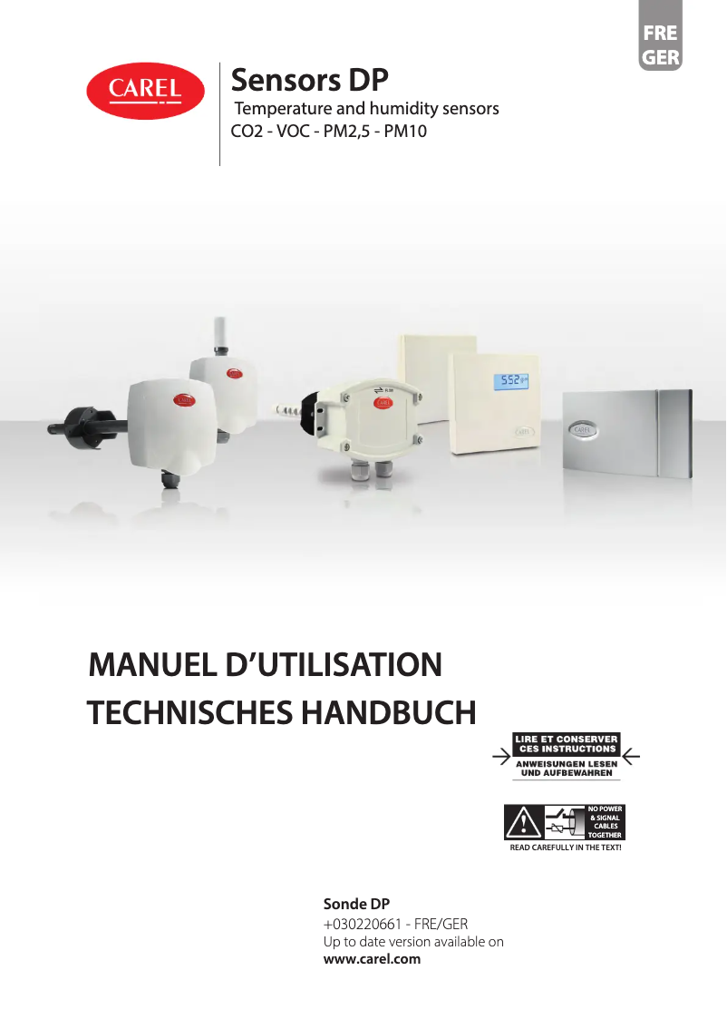 Imagen de la primera página del manual del dispositivo Sensors DP