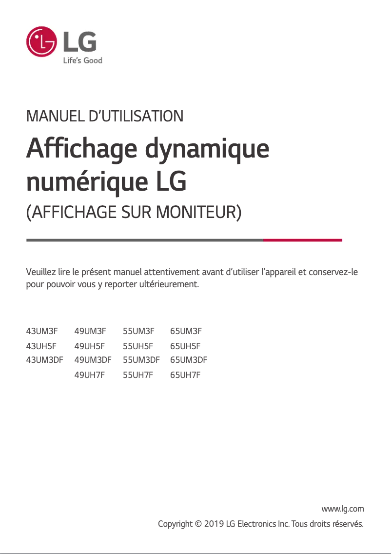 Imagen de la primera página del manual del dispositivo 43UM3DF