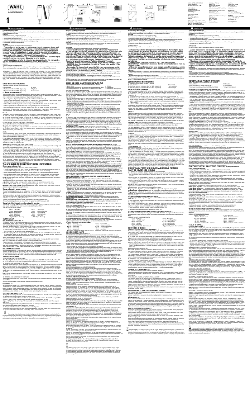 Página 1 del manual Manual de usuario Wahl CloseCut Pro