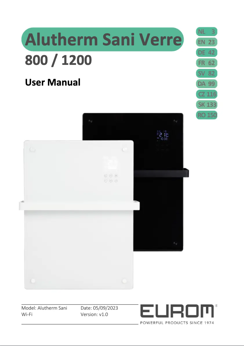 Página nº 1 - Manual de usuario Eurom Alutherm Sani 800 Wifi
