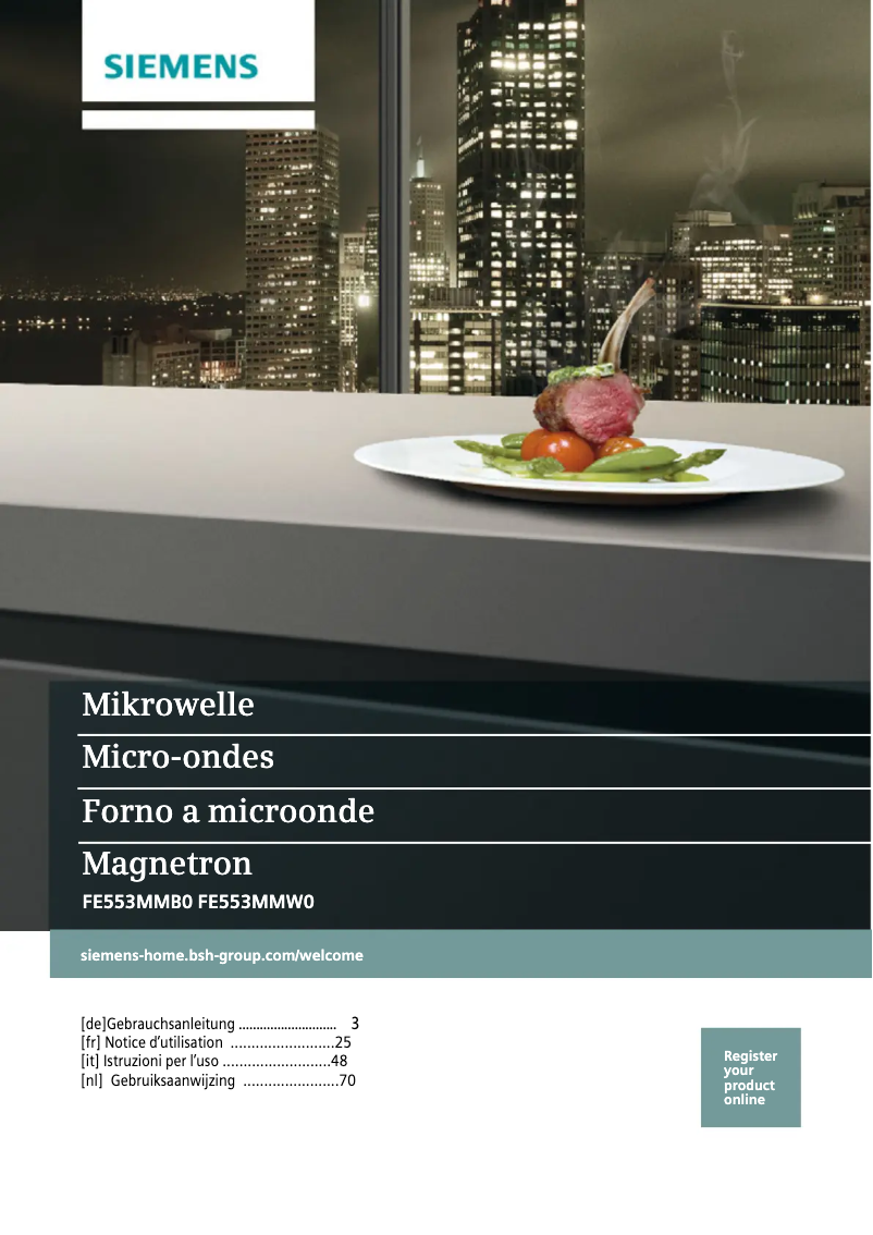 Página nº 1 - Manual de usuario Siemens FE553MMB0