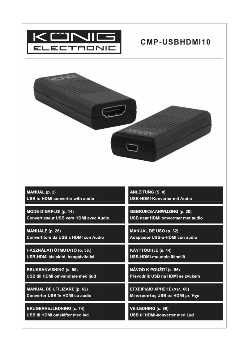 Página 1 del manual Manual de usuario Konig CMP-USBHDMI10
