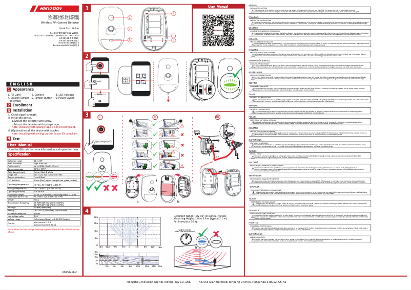 Página 1 del manual Guía de inicio rápido Hikvision DS-PDPC12P-EG2-WB