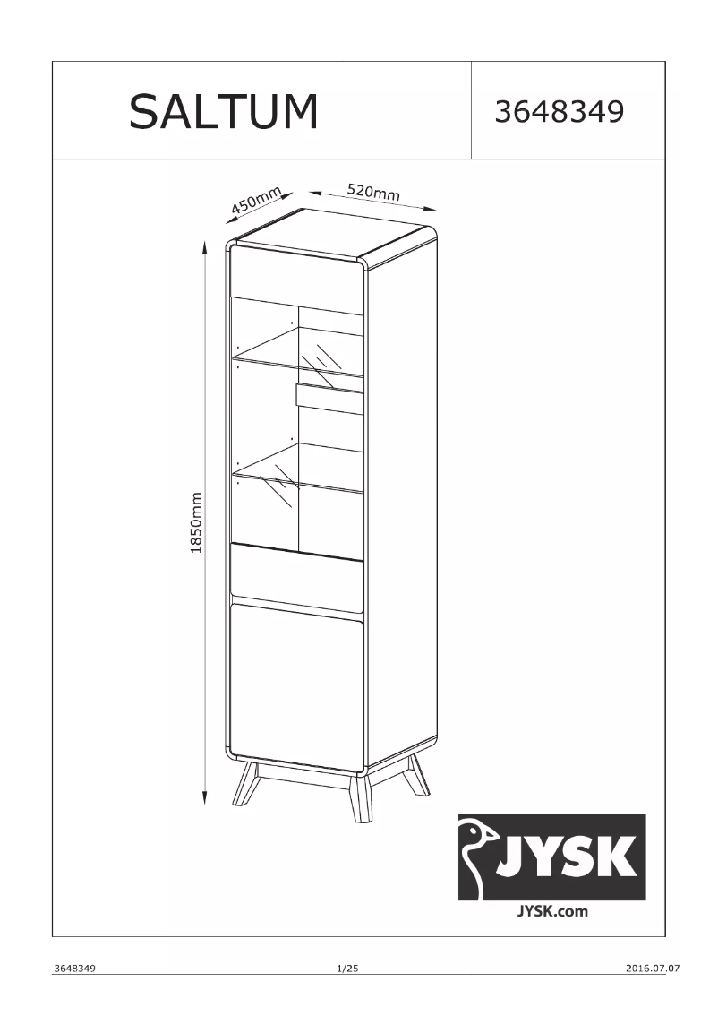 Página 1 del manual Manual de usuario JYSK Saltum (52x185x45)